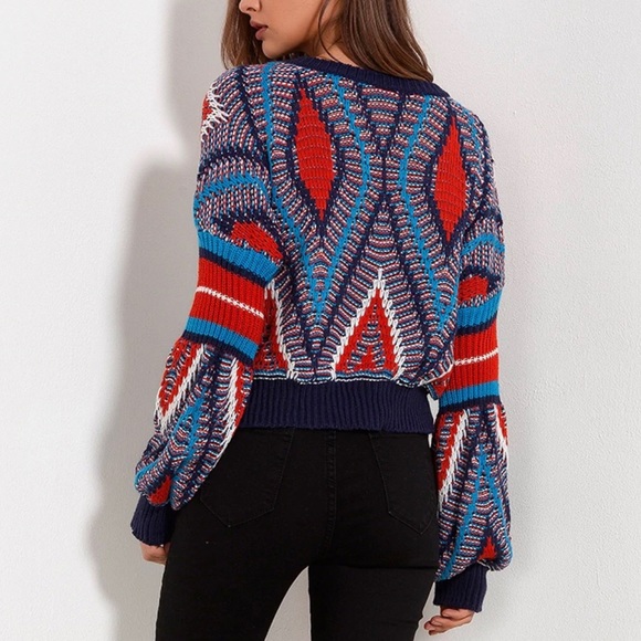 Multicolor geometric print sweater - Picture 2 of 4